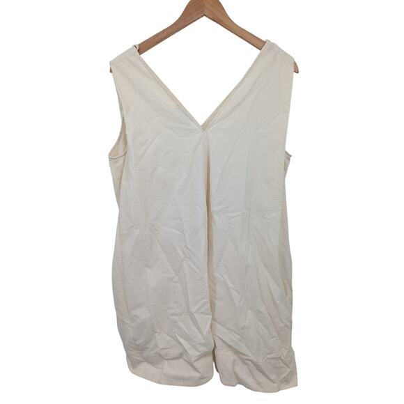 COS White Sleeveless A-Line Dress Cotton Tunic Sz 2 Pockets Minimalist Old Money - Picture 4 of 8